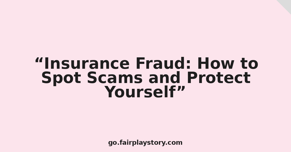 Insurance Fraud: How to Spot Scams and Protect Yourself